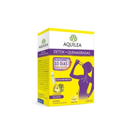 Aquilea Detox+Quemagrasas Complemento Alimenticio Complemento alimenticio detoxificante y quemagrasas con alcachofa y piña 10 uds