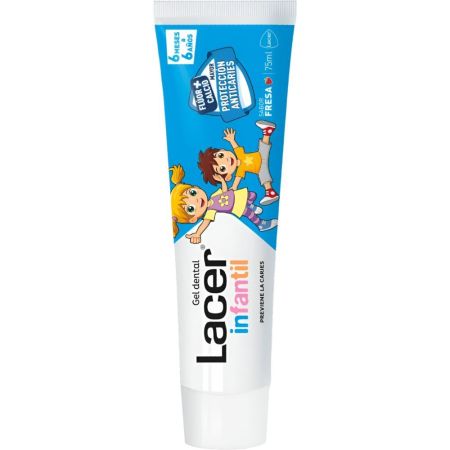 Lacer Infantil Gel Dental Pasta de dientes con flúor infantil previene las caries sabor fresa 75 ml