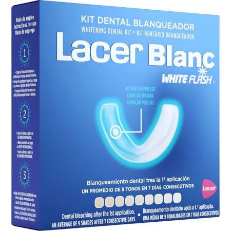 Lacer Blanc White Flash Kit Dental Blanqueador Set dental blanqueador activado por luz elimina manchas con efecto inmediato