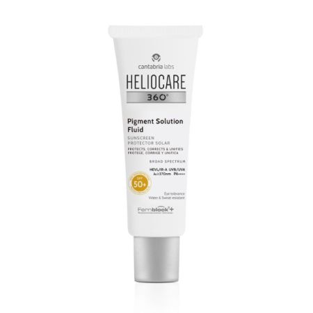 Heliocare 360º Pigment Solution Fluid Protector Solar Spf 50+ Protector solar facial resistente al agua previene y corrige hiperpigmentaciones y manchas solares 50 ml