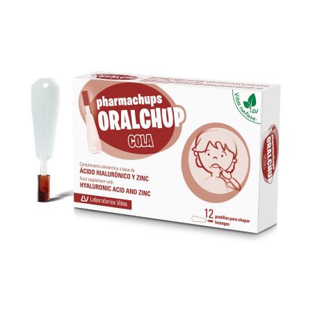 Viñas Nature Pharmachups Oralchup Cola Pastillas Complemento Alimenticio Pastillas para chupar ayudan a hidratar la mucosa de la boca de forma natural 12 uds