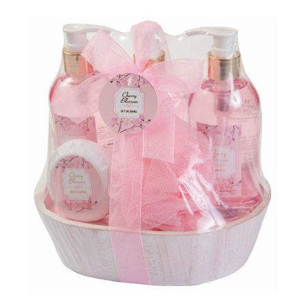 Markant Flor De Cerezo Set de baño gel 300ml+ champú 300ml+ bruma perfumada 220ml+jabon corporal+ esponja baño