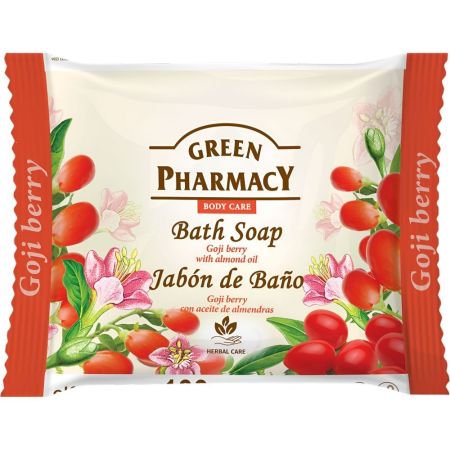 Green Pharmacy Goji Berry Con Aceite De Almendras Jabón De Baño Gel de de ducha en pastilla limpia la piel de forma suave y efectiva dejando un agradable aroma 100 gr