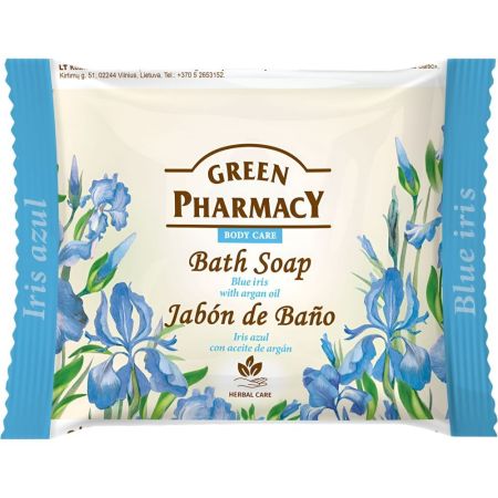 Green Pharmacy Iria Azul Con Aceite De Argán Jabón De Baño Gel de de ducha en pastilla limpia la piel de forma suave y efectiva dejando un agradable aroma 100 gr