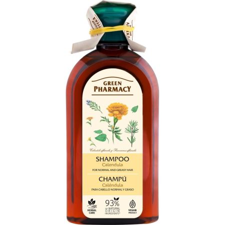 Green Pharmacy Caléndula Champú Champú con efecto calmante y fortalecedor neutraliza los radicales libres para cabello graso 350 ml