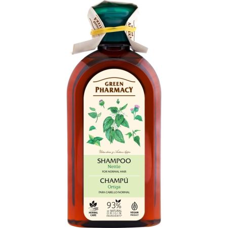 Green Pharmacy Ortiga Champú Champú anticaspa previene la pérdida del cabello volviéndolo más sano y brillante 350 ml