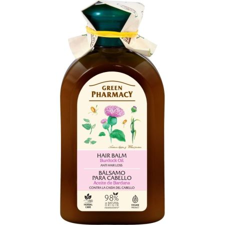 Green Pharmacy Caite De Bardana Bálsamo Para Cabello Acondicionador anticaída hidratante aporta vitalidad al cabello y estimula su crecimiento 300 ml