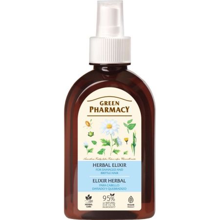 Green Pharmacy Elixir Herbal Elixir capilar fortalece y reconstruye reduciendo la pérdida, la caspa y la seborrea 250 ml