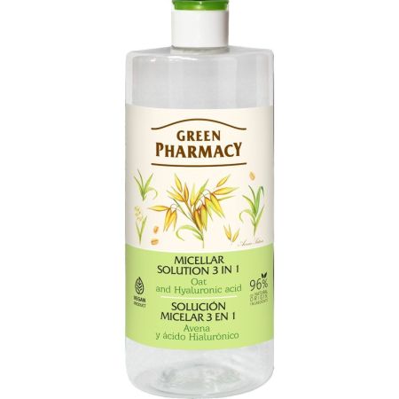 Green Pharmacy Avena Y Ácido Hialurónico Solución Micelar 3 En 1 Agua micelar limpiadora tonificante e hidratante con avena