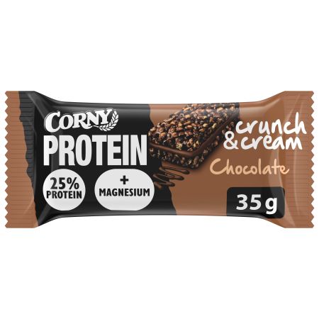 Corny Barrita Protein Crunch & Cream Chocolate Barrita de cereales deliciosa y perfecta con 30% de proteína con sabor a chocolate 35 gr