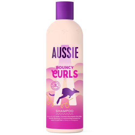 Aussie Bouncy Curls Shampoo Champú vegano e hidratante para todo tipo de cabello rizado 300 ml