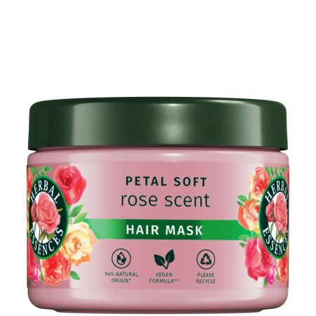 Herbal Essences Petal Soft Rose Scent Hair Mask Mascarilla vegana suavizante con aroma a rosas para pelo seco 500 ml