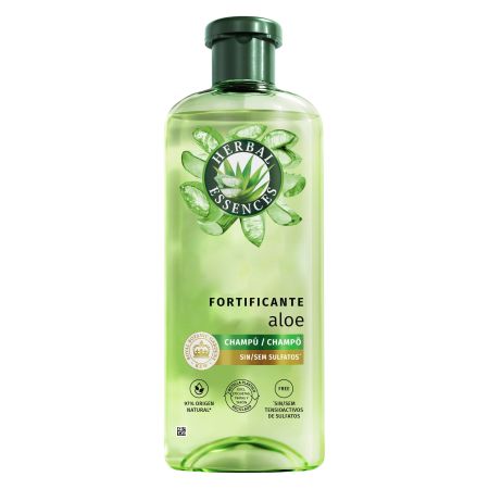 Herbal Essences Fortificante Aloe Champú Champú vegano revitalizante con aloe vera para pelo seco 350 ml