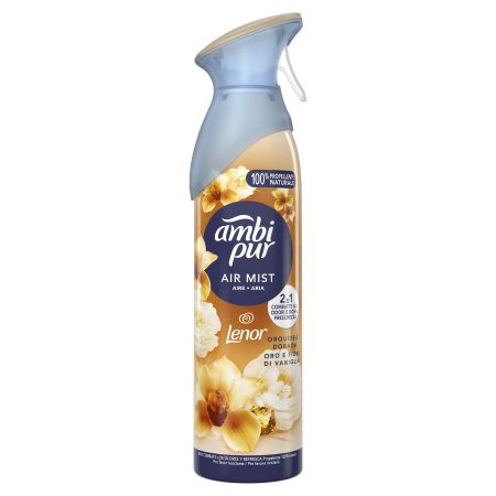 Ambipur Ambientador Air Mist Orquídea Dorada Ambientador para hogar elimina olores persistentes con aroma fresco y ligero 185 ml