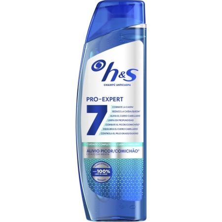 H&S Pro-Expert 7 Alivio Picor Champú Anticaspa Champú anticaspa combate el picor y los 7 problemas del cuero cabelludo ofreciendo gran protección 300 ml