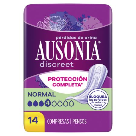 Ausonia Discreet Normal Compresas Compresas para pérdidas de orina superabsorbentes 14 uds