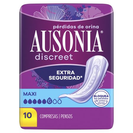 Ausonia Discreet Maxi Compresas para pérdidas de orina 10 uds