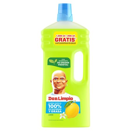 Don Limpio Limón Formato Especial Limpiador ideal para el suelo de la cocina elimina hasta el 100% de suciedad y grasa 1500 ml