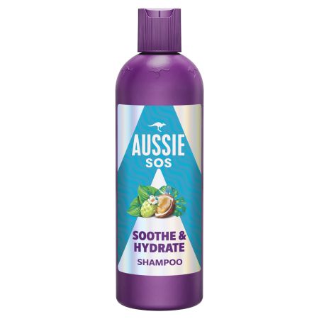 Aussie Sos Soothe & Hydrate Shampoo Champú ofrece reparación intensa y desenreda suavemente para cabello muy seco 300 ml