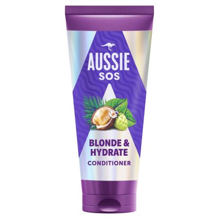 Aussie Sos Blonde & Hydrate Conditioner Acondicionador ofrece reparación intensa para cabello decolorado mechas y canas 200 ml