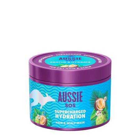 Aussie Sos Supercharged Hydratation Treatment Mascarilla nutritiva de reparación intensiva para cabello extremadamente seco 500 ml