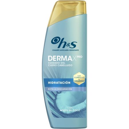 H&S Dermx Pro Hidratación Champú Anticaspa Hidratante Champú anticaspa hidratante nutre y revitaliza con ácido para cabello seco y con picor 300 ml