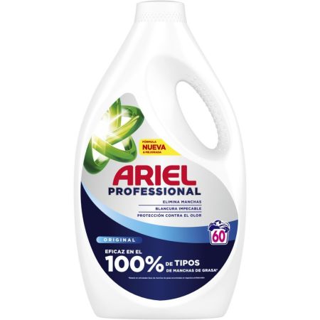 Ariel Professional Original Detergente líquido ofrece máxima limpieza y luminosidad 60 lavados 3000 ml