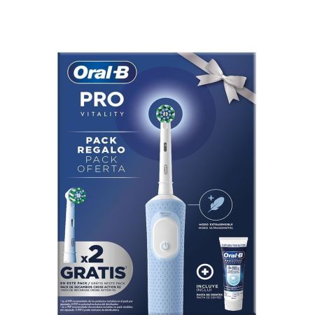 Oral-B Cepillo Dental Pro Vitality Pack Regalo Cepillo de dientes eléctrico esencial para conseguir una limpieza diaria e intensa 1 cepillo + 2 recambios