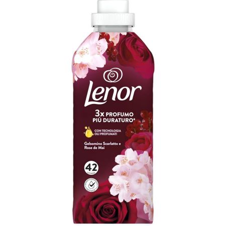 Lenor Suavizante Gelsomino Scarlatto E Rose De Mai Suavizante concentrado frescor duradero suavidad divina y fácil planchado 42 lavados 882 ml