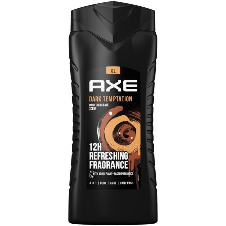 Axe Gel De Ducha Dark Temptation 3 In 1 Gel de ducha con irresistible aroma de chocolate que dura todo el día 400 ml