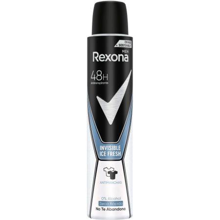 Rexona Men Invisible Ice Fresh Desodorante Spray Desodorante antimanchas antitranspirante 0% alcohol 48 horas 200 ml