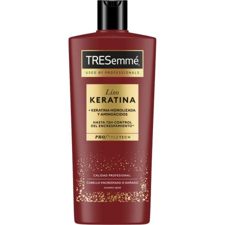 Tresemme Liso Keratina Champú Champú nutrición suavidad y brillo deslumbrante para cabello encrespado o dañado 685 ml