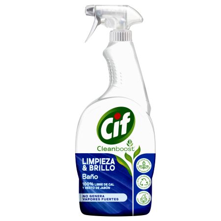 Cif Limpiador Limpieza Y Brillo Baño Limpiador de baño libre de cal y jabón no genera vapores fuertes 750 ml