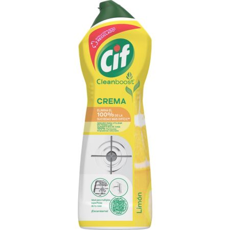 Cif Limpiador Crema Limón Limpiador cremoso ofrece una limpieza profunda con acabado brillante en las superficies 750 ml