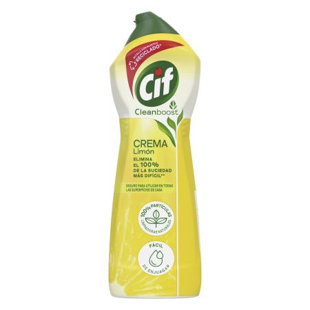 Cif Limpiador Crema Limón Limpiador cremoso ofrece una limpieza profunda con acabado brillante en las superficies 750 ml