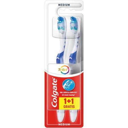 Colgate Cepillo Dental Medium Duplo Formato Especial Cepillo de dientes proporciona una limpieza completa para una boca sana 2 uds