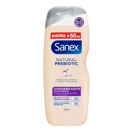 Sanex Natural Prebiotic Aceite De Ducha Nutritivo Aceite de ducha calma el picor y la sequedad ofreciendo 12 horas de hidratación 600 ml