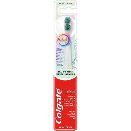 Colgate Cepillo Dental Suave Espuma Limpiadora Total Cepillo de dientes manual diseñado para la prevención activa