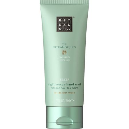 Rituals The Ritual Of Jing Sleep Night Rescue Hand Mask Mascarilla de manos equilibrada y relajante con fragancia floral de loto y jinjolero 70 ml