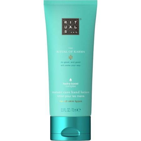 Rituals The Ritual Of Karma Instant Care Hand Lotion Crema de manos con aroma a loto sagrado y té blanco 70 ml