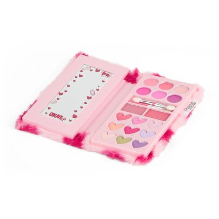 Create It! Set Fluffy Hearts Bonito librito de pelusa con tu maquillaje preferido