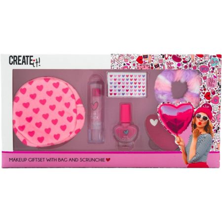 Create It! Set Hearts Estuche de maquillaje con set de regalo bolsa + coletero