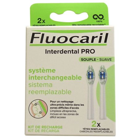 Fluocaril Interdental Pro Systéme Interchangeable Suave Recarga Cepillo interdental limpieza ultraprecisa incluso en zonas de difícil acceso