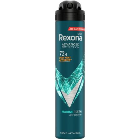 Rexona Men Advanced Protection Marine Fresh Desodorante Spray Desodorante 0% alcohol antitranspirante ofrece fragancia marina 72 horas 200 ml