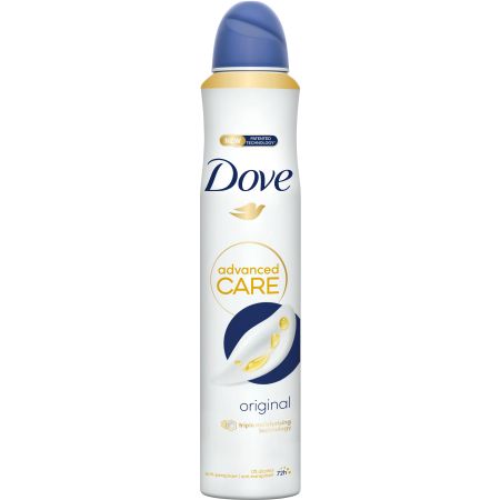 Dove Advanced Care Original Desodorante Spray Desodorante 0% alcohol antitraspirante protege tus axilas durante 72 horas 200 ml