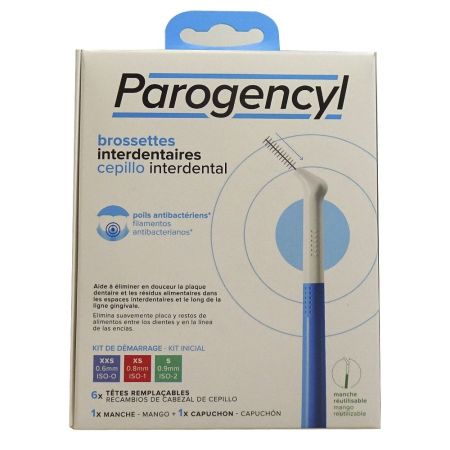 Parogencyl Cepillo Interdental Recargable Cepillo intendental elimina placa y restos de alimentos entre dientes 1 cepillo + 6 recambios