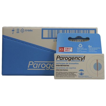 Parogencyl Recambios De Cepillos Interdentales Xs Bastoncillo para cepillo interdental elimina la placa y restos de alimentos entre los dientes 6 uds